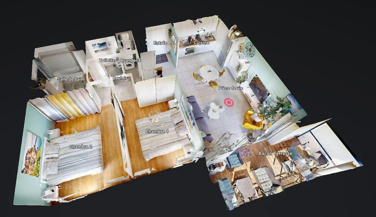 شقة T3 Panoramic View Toulouse, Near Chu Rangueil, 2 Chambres, Tout Equipe, Neuf